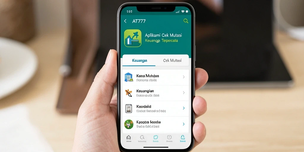 Tampilan antarmuka AT777 yang sederhana dan efisien untuk Cek Mutasi.