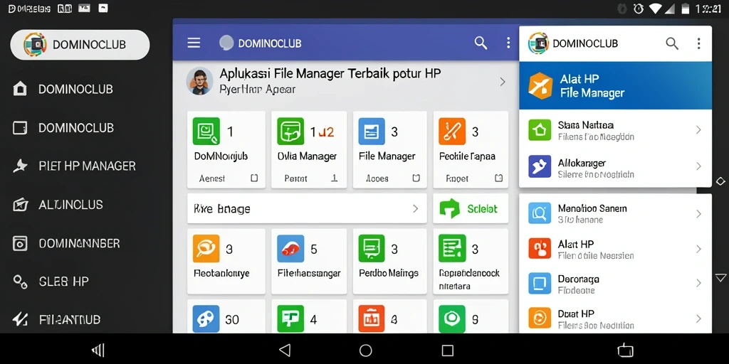 Screenshot utama DOMINOCLUB yang menunjukkan antarmuka File Manager.