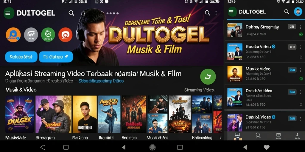 Antarmuka DULTOGEL menampilkan fitur Streaming Video yang menarik.