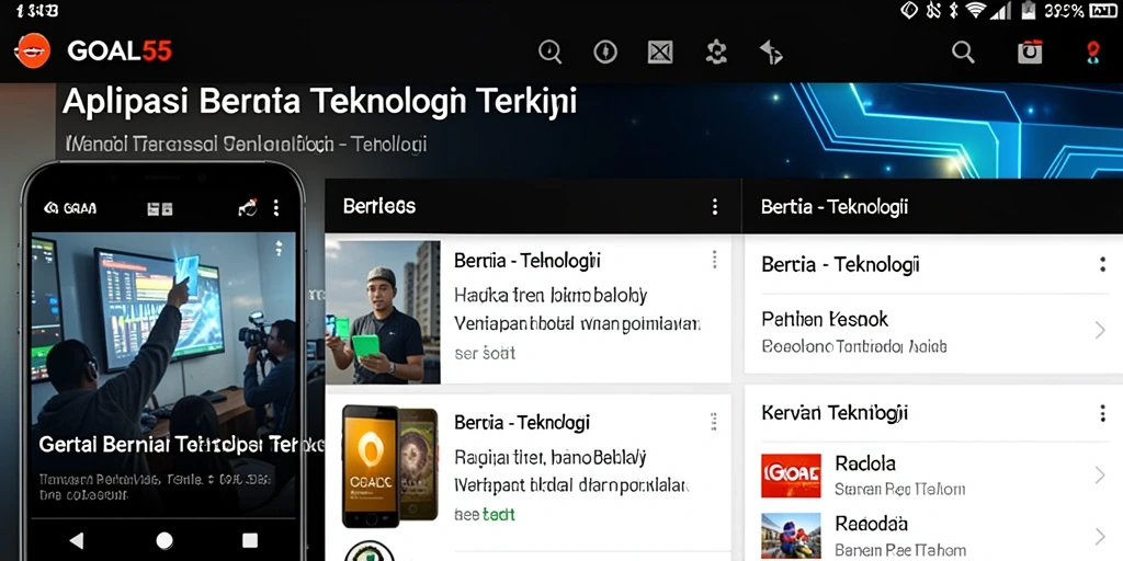 Screenshot antarmuka utama GOAL55 yang memudahkan navigasi berita.
