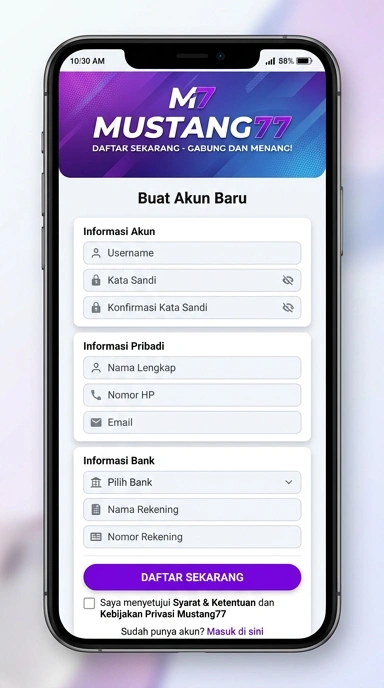 Tampilan halaman daftar mustang77