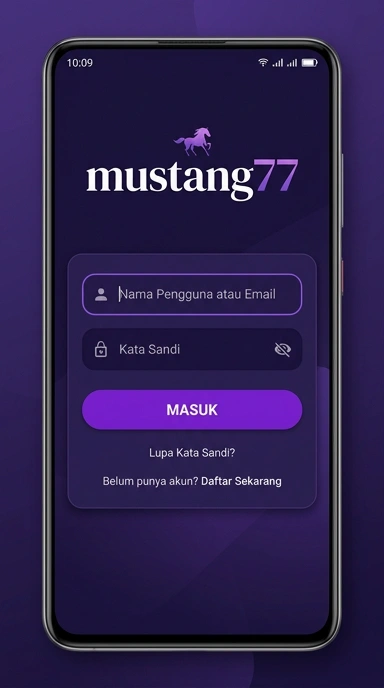 Tampilan halaman login mustang77